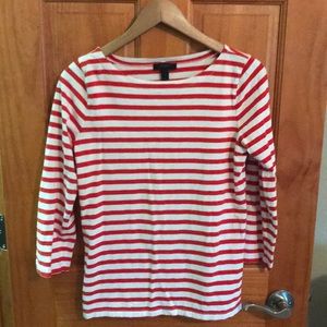 Jcrew striped 3/4 cotton tee